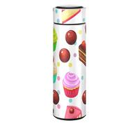 Lyeorm Delicious Desserts Insulated Water Bottle 17oz Reusable Double Walled Vacuum Stainless Steel Water Bottles, Leak Proof & BPA-Free