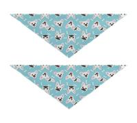 Lyeorm Dog Faces Dog Bandanas 2PCS Washable Kerchief Scarf Reversible Triangle Bibs for Small Medium Large Dogs & Pet