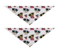 Lyeorm Dog Wearing Sunglasses Dog Bandanas 2PCS Washable Kerchief Scarf Reversible Triangle Bibs for Small Medium Large Dogs & Pet