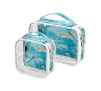 Lyeorm Dragonflies Flowers Toiletry Bag - Clear Travel Makeup Bag - Waterproof Cosmetic Bag for Women Men - Carry on Travel Accessories Bag