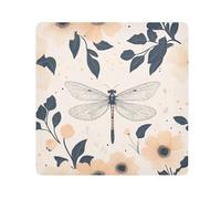 Lyeorm Dragonfly Flowers Self-Adhesive Magic Cloth Makeup Bag Portable Cosmetic Bag Protective Wrap for Laptop Camera Lens, 13.8 X 13.8 Inch