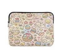 Lyeorm Easter Bunnies Doodles Laptop Sleeve Case Water Resistant Shockproof Protective Computer Cover Briefcase Carrying Bag for 13-14inch