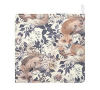 Lyeorm Elegant Foxes Baby Washcloths, Soft and Absorbent Wash Cloths, Baby Bath Towel, Face Towel for Newborns, Infants, 3 Pack, 12x12 inches