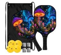 Lyeorm Fairy Grove Pickleball Paddles Set Fiberglass with Balls Bag | 2 Pack Lightweight Pickleball Rackets with Non-slip Grip for Beginner