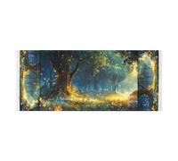 Lyeorm Fantasy Forest Washer and Dryer Covers for the Top, Fridge Dust Cover, Waterproof Washing Machine Cover with Storage Pocket for Kitchen Laundry Home