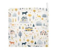 Lyeorm Farm Animals Baby Washcloths, Soft and Absorbent Wash Cloths, Baby Bath Towel, Face Towel for Newborns, Infants, 5 Pack, 12x12 inches