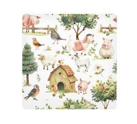Lyeorm Farm Animals Self-Adhesive Magic Cloth Makeup Bag Portable Cosmetic Bag Protective Wrap for Laptop Camera Lens, 21.7 X 21.7 Inch