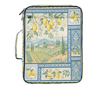 Lyeorm Farm Life Lemon Accordion File Organizer with 3 Ring Binder 7 Pocket Expanding File Folders with Labels Zipper Binder Bag for Letter A4 Files, Holds 500 Sheets
