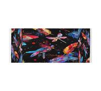 Lyeorm Feathers and Dragonflies Washer and Dryer Covers for the Top, Fridge Dust Cover, Waterproof Washing Machine Cover with Storage Pocket for Kitchen Laundry Home