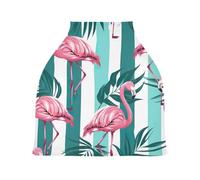 Lyeorm Flamingos and Palm Leaves Car Seat Covers for Babies Breathable Nursing Breastfeeding Cover Multi-Use Infant Carseat Canopy and Stroller Cover for Boys Girls