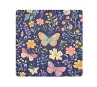 Lyeorm Flowers and Butterflies Self-Adhesive Magic Cloth Makeup Bag Portable Cosmetic Bag Protective Wrap for Laptop Camera Lens, 17.7 X 17.7 Inch