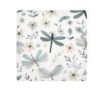 Lyeorm Flowers and Dragonflies Self-Adhesive Magic Cloth Makeup Bag Portable Cosmetic Bag Protective Wrap for Laptop Camera Lens, 13.8 X 13.8 Inch