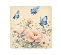 Lyeorm Flowers Butterfly Self-Adhesive Magic Cloth Makeup Bag Portable Cosmetic Bag Protective Wrap for Laptop Camera Lens, 21.7 X 21.7 Inch