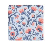 Lyeorm Flowers Leaves Self-Adhesive Magic Cloth Makeup Bag Portable Cosmetic Bag Protective Wrap for Laptop Camera Lens, 13.8 X 13.8 Inch