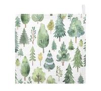 Lyeorm Forest Trees Baby Washcloths, Soft and Absorbent Wash Cloths, Baby Bath Towel, Face Towel for Newborns, Infants, 3 Pack, 12x12 inches