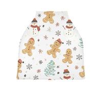 Lyeorm Gingerbread Cookies Car Seat Covers for Babies Breathable Nursing Breastfeeding Cover Multi-Use Infant Carseat Canopy and Stroller Cover for Boys Girls