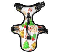 Lyeorm Gingerbread Cookies Dog Harness Adjustable Soft Oxford Pet Vest No Pull Reflective Dog Vest Harness with Handle for Walking Training, M