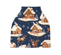 Lyeorm Gingerbread Houses Car Seat Covers for Babies Breathable Nursing Breastfeeding Cover Multi-Use Infant Carseat Canopy and Stroller Cover for Boys Girls