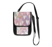 Lyeorm Glowing Hearts Travel Neck Wallet RFID Blocking Travel Document Organizer Pouch Lightweight Passport Holder Wallet for Men and Women