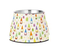 Lyeorm Gnomes in Colorful Hats Elevated Dog Bowls, Non-Slip Stainless Steel Raised Dog Food Bowl for Small Medium Large Pet