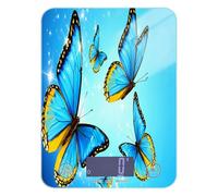 Lyeorm Golden and Blue Butterflies Food Scale Digital Kitchen Scale Weight Grams and Ounces for Cooking Baking with 4 Units & LCD Display