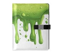 Lyeorm Green Slime Lined Leather Journal Notebook Hardcover Notebook for Men & Women, 100 Pages Thick Ruled Paper Journals for Writing, Travel, Business, Work