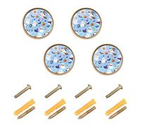 Lyeorm Halloween Cabinet Knobs 4 Pack 1-1/4 inch Round Kitchen Drawer Pulls Door Handles Knobs for Dresser
