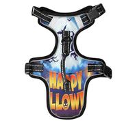Lyeorm Halloween Night Scene Dog Harness Adjustable Soft Oxford Pet Vest No Pull Reflective Dog Vest Harness with Handle for Walking Training, S