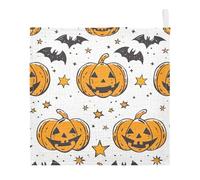 Lyeorm Halloween Pumpkins Baby Washcloths, Soft and Absorbent Wash Cloths, Baby Bath Towel, Face Towel for Newborns, Infants, 5 Pack, 12x12 inches