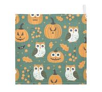 Lyeorm Halloween Pumpkins Baby Washcloths, Soft and Absorbent Wash Cloths, Baby Bath Towel, Face Towel for Newborns, Infants, 3 Pack, 12x12 inches
