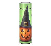 Lyeorm Halloween Pumpkins Wearing Witchs Hat Insulated Water Bottle 17oz Reusable Double Walled Vacuum Stainless Steel Water Bottles, Leak Proof & BPA-Free