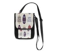 Lyeorm Happy Easter Eggs Design Travel Neck Wallet RFID Blocking Travel Document Organizer Pouch Lightweight Passport Holder Wallet for Men and Women