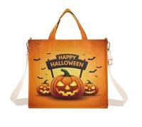 Lyeorm Happy Halloween Tote Bag for Women, Corduroy Tote Bags Crossbody Bag Shoulder Handbag Messenger Bag, S