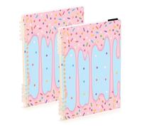 Lyeorm Ice Cream Drizzle Sprinkles Spiral Notebook 8.3” x 5.7” Hardcover Journal 60 Sheets College Ruled Paper Water Resistant Cover for Office, Writing, 1 Pack