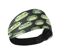 Lyeorm Kawaii Frogs Headbands for Women Non Slip Fashion Sports Hair Bands Soft Elastic Wide Hair Wrap for Workout Yoga Running