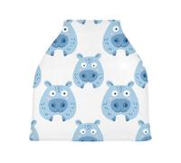 Lyeorm Kawaii Hippopotamus Car Seat Covers for Babies Breathable Nursing Breastfeeding Cover Multi-Use Infant Carseat Canopy and Stroller Cover for Boys Girls
