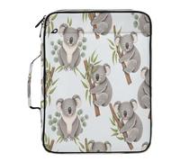 Lyeorm Koala Bear Accordion File Organizer with 3 Ring Binder 7 Pocket Expanding File Folders with Labels Zipper Binder Bag for Letter A4 Files, Holds 500 Sheets