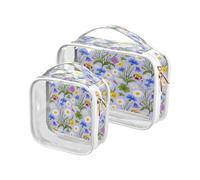 Lyeorm Lavender Daisies Toiletry Bag - Clear Travel Makeup Bag - Waterproof Cosmetic Bag for Women Men - Carry on Travel Accessories Bag
