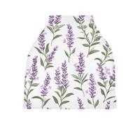 Lyeorm Lavender Pattern Car Seat Covers for Babies Breathable Nursing Breastfeeding Cover Multi-Use Infant Carseat Canopy and Stroller Cover for Boys Girls