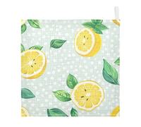 Lyeorm Lemon and Leaves Baby Washcloths, Soft and Absorbent Wash Cloths, Baby Bath Towel, Face Towel for Newborns, Infants, 3 Pack, 12x12 inches