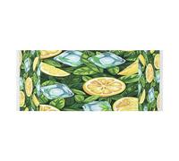 Lyeorm Lemon and Mint Leaves Washer and Dryer Covers for the Top, Fridge Dust Cover, Waterproof Washing Machine Cover with Storage Pocket for Kitchen Laundry Home