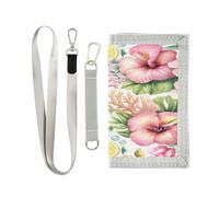 Lyeorm Lemons and Corals Trifold Wallet, Slim Canvas Outdoor Wallet with Coin Pocket for Men and Women