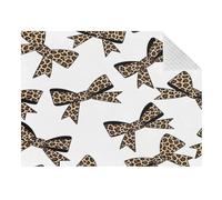Lyeorm Leopard Print Bow Double Layer Baby Blanket Soft Breathable Plush Throw Blanket with Dotted Backing for Boys Girls Infant Toddler, 31 x 41 Inch
