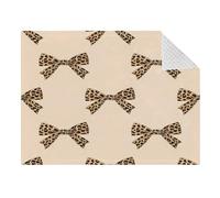 Lyeorm Leopard Print Bows Double Layer Baby Blanket Soft Breathable Plush Throw Blanket with Dotted Backing for Boys Girls Infant Toddler, 31 x 41 Inch