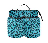 Lyeorm Leopard Print Luggage Travel Cup Holder Suitcase Drink Carrier Free Hand Beverage Bag with Two Coffee Mugs for Travelers Flight Attendants