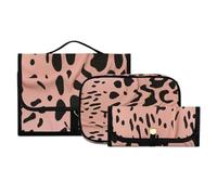 Lyeorm Leopard Spot Toiletry Bag for Men & Women Large Makeup Cosmetic Bag with Hanging Hook Water-Resistant Travel Organizer for Toiletries Accessories