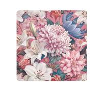 Lyeorm Lily Flowers Self-Adhesive Magic Cloth Makeup Bag Portable Cosmetic Bag Protective Wrap for Laptop Camera Lens, 17.7 X 17.7 Inch