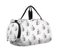 Lyeorm Love Between Pets Pattern Kids Duffle Bag, Overnight Travel Sport Gym Bags with Shoe Compartment for Boys & Girls