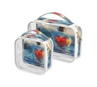 Lyeorm Love Drift Bottle Toiletry Bag - Clear Travel Makeup Bag - Waterproof Cosmetic Bag for Women Men - Carry on Travel Accessories Bag