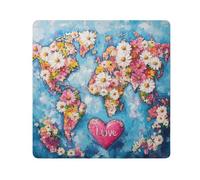 Lyeorm Love Flowers Self-Adhesive Magic Cloth Makeup Bag Portable Cosmetic Bag Protective Wrap for Laptop Camera Lens, 13.8 X 13.8 Inch